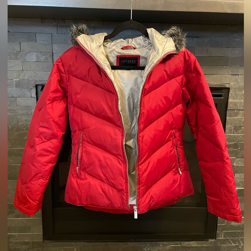 Express World Red Puffer Jacket - Women’s S